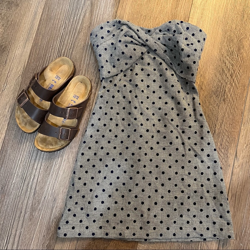 Eggie grey / gray polka dot mini dress (XS)